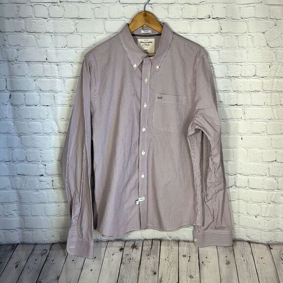 Abercrombie & Fitch Muscle Men’s Long Sleeve Button Down Shirt size xxl Preppy - Picture 1 of 7